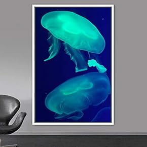signwin Framed Canvas Wall Art Jellyfish Bedroom Colorful...
