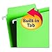 Smead FasTab Hanging File Folder, 1/3-Cut Built-in Tab, Letter Size, Green, 20 per Box (64098) (Pack of 1)
