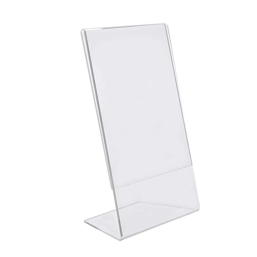 Yosoo Health Gear 4” X 6” Photo Frame Slanted Acrylic Display, Transparent Picture Frame Tabletop Sign Holder, Clear, Self-Standing, for Desk, Bed-Stand, Living Room, And Office