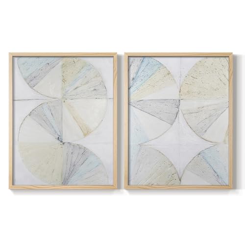 Renditions Gallery Set of 2 Peel & Stick Framed Prints, Geometric Abstract Wall…