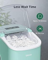 Silonn Countertop Ice Maker, 9 Cubes Ready in 6