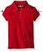 Nautica Little Girls' Uniform Short Sleeve Polo with Bow At Sleeve, Red, Medium/5