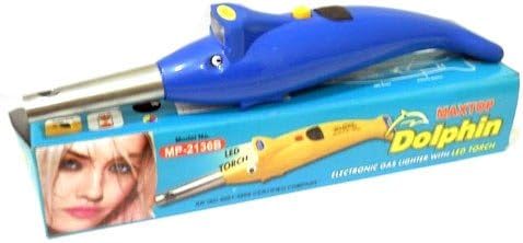 FIT N SAFE RICHBELLS 2 in 1 Electronic Plastic Dolphin Gas Lighter Smart with LED Torch