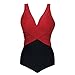 Tempt Me Women One Piece 50s Retro Deep V Front Cross Monokini Swimsuits