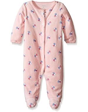 Baby Girls' Print Terry Footie (Baby)