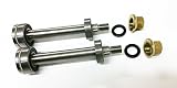 Set of 2, Shaft Kits for 137646, 137645 Used on 130794 Spindles. Compatible with Husqvarna Craftsman Poulan. Includes Shaft, Top & Bottom Bearing, Pulley Locknut, and The Very Important Spacer