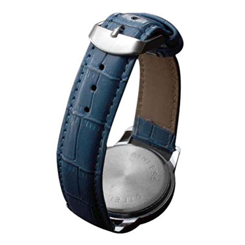 Bokeley Wristwatches, Men Watches,Mens Fashion Luxury Crocodile Faux Leather Stainless Steel Analog Watch (Blue)