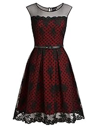 Vestido de fiesta con lunares bordados y fiesta de cóctel vintage de MISSMAY