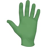 SHOWA 6110PF Sustainable EBT Latex-Free, Powder-Free, Nitrile Disposable Single Use Safety Gloves, 4 Mil, 9.5" Length, Medium (1 Box/100 Gloves)