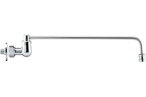 Krowne 13-222L Silver Series Wok Range Faucet with 12" Swing Spout | Commercial Kitchen Bar Sink Accessory for Restaurant Cafeteria Hotel Catering Buffet | 16.3"L x 7.3"W x 6.5"H, Stainless Steel, NSF