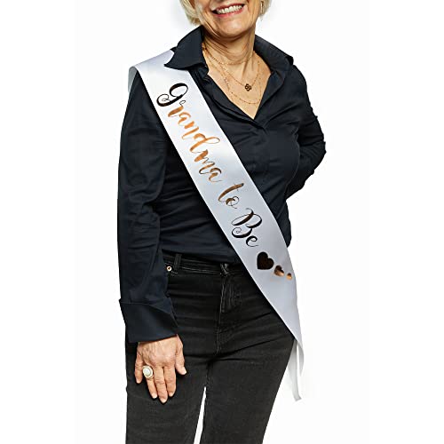 OLILLY White Sash for a Grandma to Be - Perfect for a Baby Annoucement (Grandma to Be)