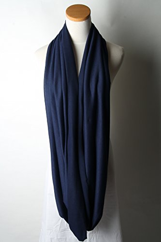 corciova Light Weight Infinity Scarf with Solid Colors Navy
