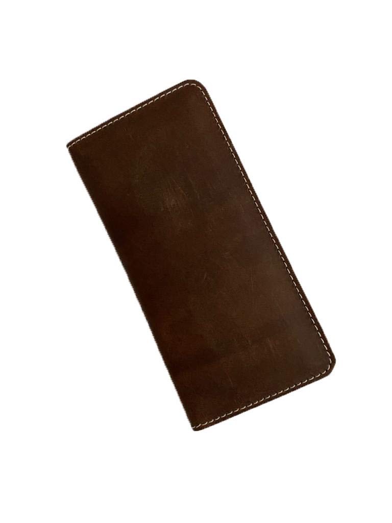 iblunt Genuine Cowhide Leather Tall Passport Holder Travel Wallet Cover Long Document Vaccination Certificate Pass Credit Card Purse Case Money Banknote Boarding Pass Cover 20.32 cm x 10.16 cm Tan