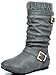 Dream Pairs KLOUCH New Girl's Fashion Cute Knit Sweater Top Buckles Winter Faux Fur Casual Kids Boots