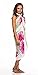 1 World Sarongs Womens Hawaiian Swimsuit Cover-Up Sarong in Pink/Green/White