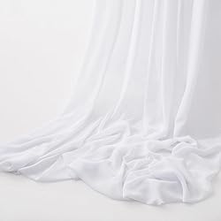 MaiMaiSuan 60" Wide White Chiffon Fabric by The