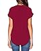 LILBETTER Women's Casual Summer Women Blouse Tops Short Sleeve Shirt(Red,Large)