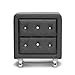 Baxton Studio Stella Upholstered Modern Nightstand, 20.25 in x 16 in x 23.75 in, Black