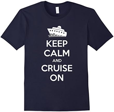 Men's Keep Calm And Cruise On T-Shirt Large Navy