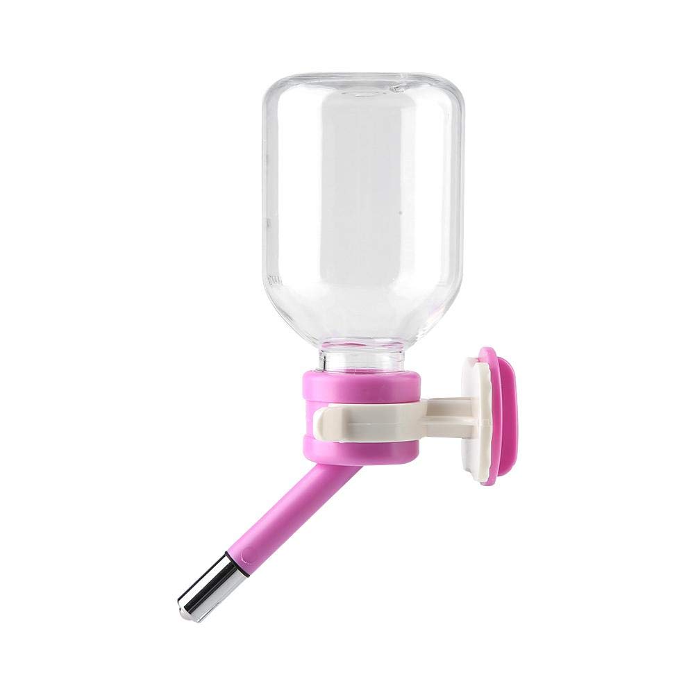 YOUTHINK Hanging Dog Water Bottle, 150ml Pink, Pet Kennel Dispenser, No Drip, Portable Cat Water Dispenser for Wire Cage Crate Feeder