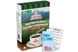 Brown Sugar Packets Bundle. Includes (1) Box of Cache Cuisine Brown Cane Sugar Box with 100 Individual Packets (5g per) with 