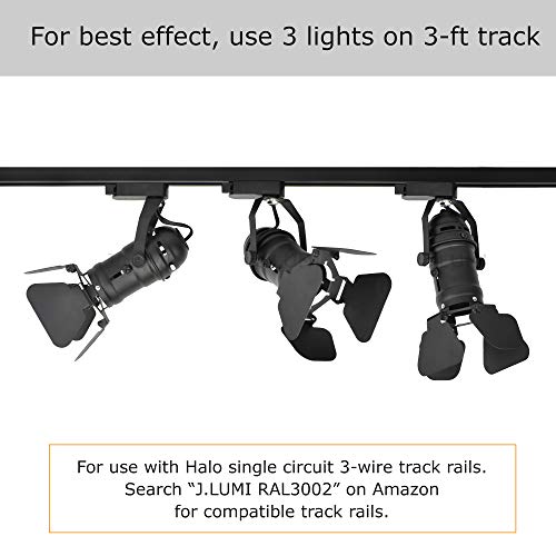 UPC 768430500513 - J.LUMI TRK9000 Theater Track Lighting Head, Stage Light With Barn Door Flippers, Black Frost Paint Finish, Vintage Modern Industrial, Uses PAR30, A19 Or ST64 Bulb With E26 Base | Barcode Index