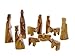 Holy Land Market Olive Wood Nativity Scene - Inspirational Indoor Nativity Set with Plain Roof Stable, 12 Hand-Carved Pieces - Authentic Wooden Nativity Set for Christians, 8x7 3/8 Inches