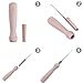 QICI 65 Pieces Wool Felt Tools Including 60 Pieces 3 Sizes Felting Needles with 3 Pieces Clear Bottles and wooden handle and Leather Finger Cot