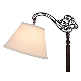Upgradelights Uno Beige Linen Lamp Shade Floor Lamp Replacement Shade Down Bridge Shade