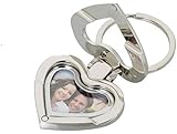 Gratitude Heart Shape Photo Frame Inside Metallic Keychain (KC-184)