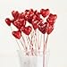 Group of 24 Red Glitter Foam Heart Picks for Decorating, Valentines, and Events