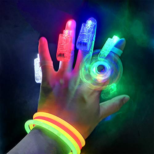 Mypre LED Glow Party Favors Light Up Rings Glowsticks Luminous Bracelets Glasses Hairband Finger Lights Hand Spin Stress Relief Toys for Classroom Celebration Birthday Gift