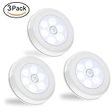 Motion Sensor Light, Ms Kelly Cordless Battery-Powered LED Night Light, Stick Anywhere Closet Stair Lights Under-Cabinet Lamp, Step Safe Lights for Hallway, Bathroom, Bedroom, Kitchen, Cabinet, 3Pack