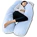 Meiz Pregnancy Pillow - U Shaped Pregnancy Pillow - Full Body Maternity Pillow for Pregnant Women, Body Pillow for adults Sleeping with Cotton Pregnancy Pillow Cover, Blue & White