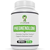 Pregnenolone 25mg MicroTabs by VitaMonk - Premium Pregnenolone Supplement To Support Brain Health, Adrenal Function, and General Wellbeing.
