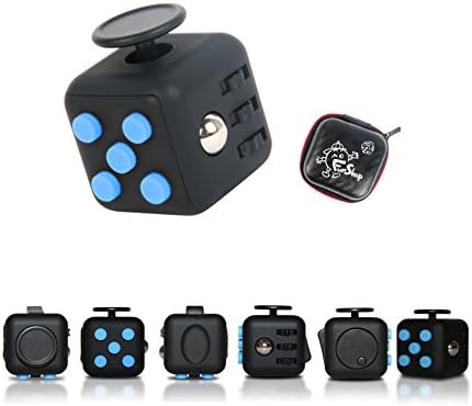 Fidget toy Cube Relieves Stress And Anxiety for Children and Adults (Blue/Black)