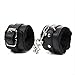 Bhwin PU Leather Handcuffs Adjustable Soft Wrist Cuffs (Black)