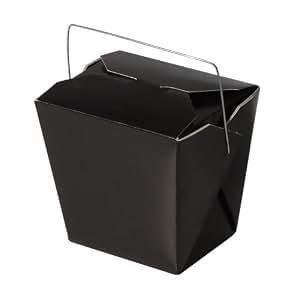 50 Chinese Take Out Boxes BLACK 1/2 Pint Size Party Favor