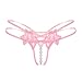 ICSTH Pearls Lingerie Thongs Panties Lace T-Back Sexy G Strings For Women WXLX-2149 (Pink)