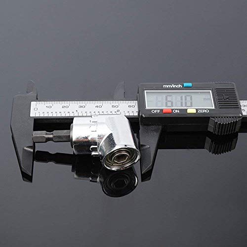 105 Degree Right Angle Extension Power Screwdriver Drill Attachment,90° Drill Bit Adapter,Square Hole Drill Bit with 1/4 inch Drive 6mm Hex Quick Change Magnetic Drill Bit Angled Bit Power Drill Tool
