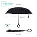 ZOMAKE Double Layer Inverted Umbrella Cars Reverse Umbrella, UV Protection Windproof Large Straight Umbrella for Car Rain Outdoor with C-Shaped Handle (Rainy Day)
