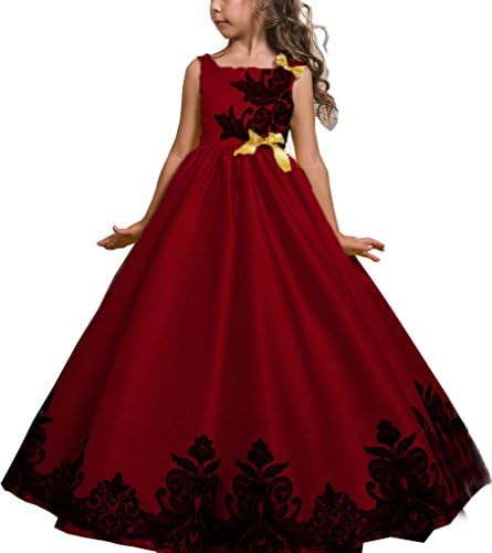 Shiny Toddler Little/Big Girls Embroidered Floor Length Ball Gown Birthday Party Dress