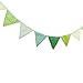 INFEI 3.2M/10.5Ft Vintage Floral Fabric Flags Bunting Banner Garlands for Wedding, Birthday Party, Outdoor & Home Decoration (Green)