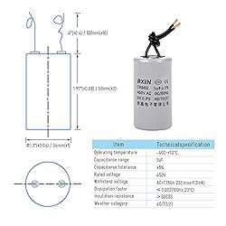 FOCMKEAS CBB60 Run Capacitor 450V AC 2 Wires