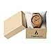 Treehut Men's Wooden Bamboo Watch with Genuine Leather Strap Quartz Analog wi...