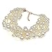 utop JNF Large Big Pearl Necklace and Earring Set Multi Strand Pearl Necklace Costume Jewelry Chunky Pearls Necklaces for Women (white pearls)