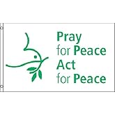 AZ FLAG - Pray For Peace Dove Flag - 2x3 Ft - 100D Polyester Pray For Peace Banner with Two Metal Grommets - Fade Resistant - Vivid Colors - 2' x 3' Feet - 90x60 Cm