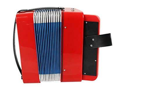 Elloapic Children‘s Kids' Accordion Keyboard Instruments with 7 Treble Keys, 3 Air Valves, Hand Strap, Early Learning Eduction Instrument Music Toy Red - Thumbnail 4
