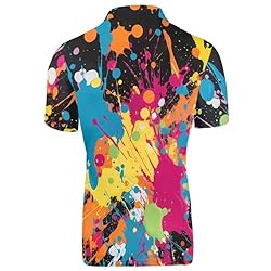 HUGS IDEA Rainbow Splatter Paint Top Shirts for Men
