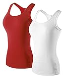 KEFITEVD Women's Fast Dry Compression Sports Workout High-Elasticity Tank Tops 2 Pack